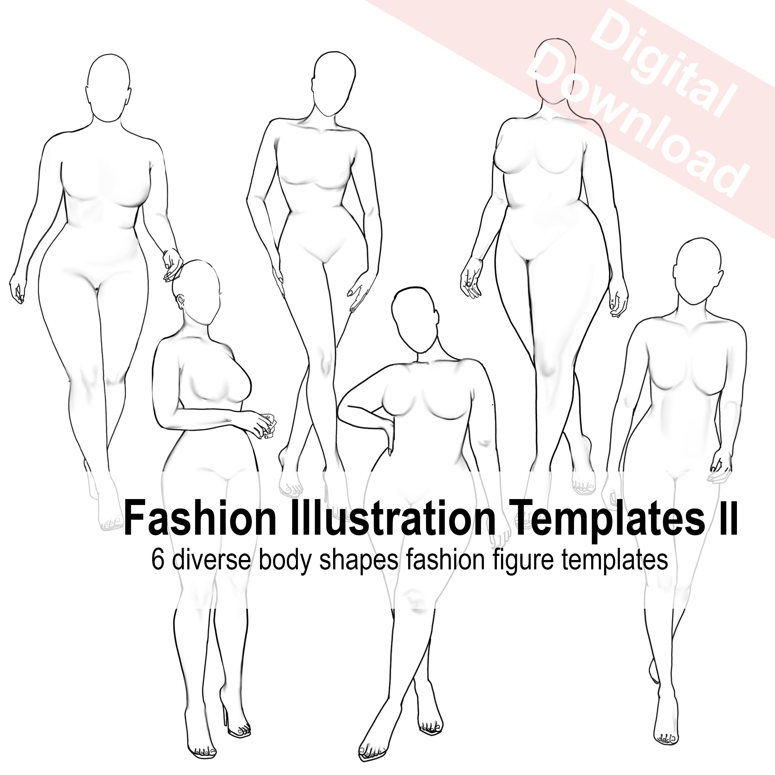 Fashion Figure Templates, Fashion Male Body Template, Drawing Template for  Clothing Designers 