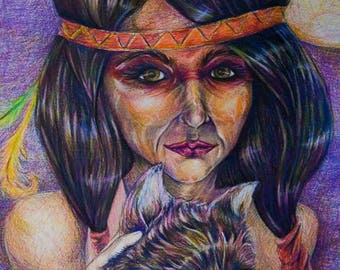 Print of original colored pencil drawing