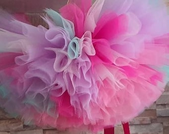 Full Lol Puffball Tutu, Skye Tutu, Extra Puffy Tutu, Birthday Tutu, Pink lilac and mint puffball tutu, mixed Pinks tutu