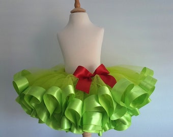 The Grinch Tutu, Grinchmas Tutu, Lime Green Tutu, Christmas Tutu, Ribbon Edge Tutu, Ribbon Trim Tutu, Whoville Tutu