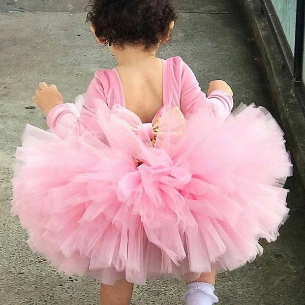 Baby Pink Puffball Tutu, Fluffy Tutu, Extra Puffy Pink Tutu, 1st Birthday Tutu, baby pink Tutu, Girls Tutu, Birthday Tutu