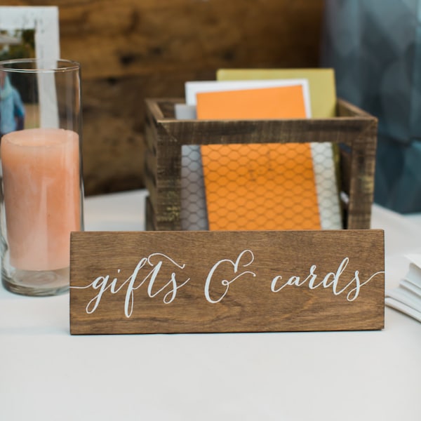 Gifts and Cards Sign - Wooden Wedding Signs - Wood -nc