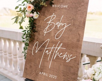 Welcome Sign, Baby Shower Welcome Sign, Baby Shower Sign, Baby Shower Welcome Sign, Party Sign, Wood Wedding Signs, Shower Sign, SHR004-c