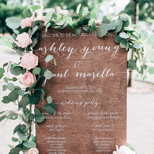 Wedding Program Sign, Wood Ceremony Sign, Wedding Party Sign, Rustic Programs, Wooden Wedding Signs, Ceremony Processional Sign, Wood -cp