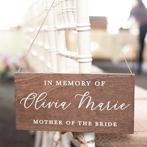 In memory sign, memory chair sign for loved one, in memory wedding sign, in memory sign, wood chair sign, reserved sign, wooden sign MEM004
