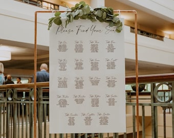 Acrylic Wedding Seating Chart Sign, Personalized Table Assignment