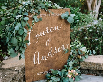 Wedding Welcome Sign - Wedding Signs - Wood Wedding Sign - Wooden Wedding Signs - Wood - Rustic Wood Wedding Sign -c