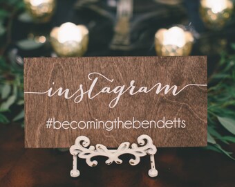 Wedding hashtag sign, Instagram sign, wedding Instagram sign, wedding sign, wood wedding sign, Instagram wedding sign, social media sign -c