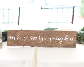 Name Sign, Family name sign, Mr and Mrs Signs, Mr and Mrs, Mr Mrs Table Sign, Last name sign, Wooden Wedding Signs, Mr Mrs signs -c