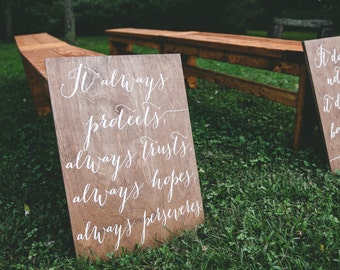 Corinthians Aisle Sign - Wooden Wedding Signs - Wood Wedding Signs - Wedding Signs - Wood - Corinthians -nc