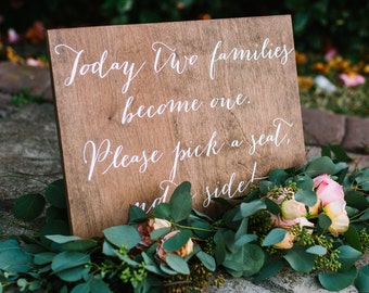 Wedding Seating Sign - Wooden Wedding Signs - Wood PIC003