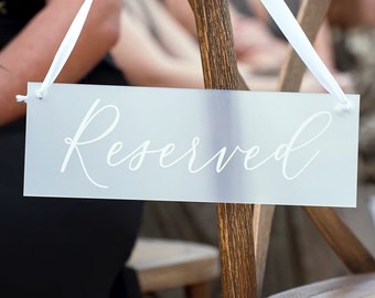 Reserved Sign, Wedding Reserved Sign, Reserved Wedding Sign, Gold Reserved Chair Sign, Reserved Table Sign, Acrylic Wedding Sign, RES000-nc