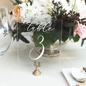 Table numbers, wedding table numbers, acrylic table numbers, lucite table numbers, wedding signs, acrylic wedding signs, lucite NUM000-nc