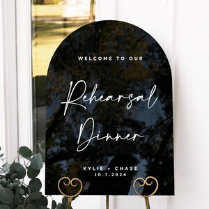 Rehearsal dinner sign, the night before sign, arch acrylic wedding welcome sign, rehearsal dinner decor, acrylic welcome sign signage TNB011