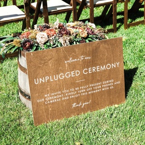 Unplugged wedding sign, unplugged ceremony sign, unplugged ceremony, wedding sign, wood sign, wedding sign, rustic modern wedding decor -nc