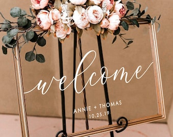 Wedding welcome sign, acrylic wedding sign, wedding signs, acrylic wedding signage, custom acrylic sign, last name, engagement gift WEL006