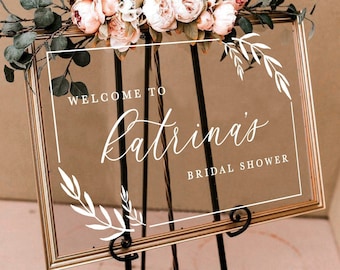 Bridal Shower Welcome Sign, Wedding Shower Sign, Welcome Shower Decor, Shower Welcome Sign, Engagement Party Sign Acrylic Wedding SHR003-c