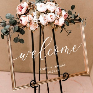Wedding welcome sign, acrylic wedding sign, wedding signs, acrylic wedding signage, custom acrylic sign, last name, engagement gift WEL006