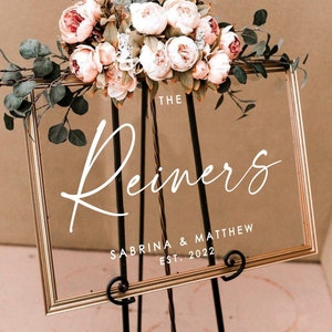 Wedding welcome sign, acrylic wedding sign, wedding signs, acrylic wedding signage, custom acrylic sign, last name, engagement gift WEL013
