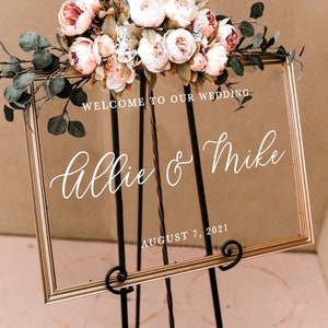 Wedding welcome sign, acrylic wedding sign, wedding signs, acrylic wedding signage, custom acrylic sign, last name, engagement gift WEL008