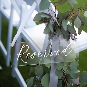 Reserved Sign, Wedding Reserved Sign, Reserved Wedding Sign, Gold Reserved Chair Sign, Reserved Table Sign, Acrylic Wedding Sign, RES000-nc