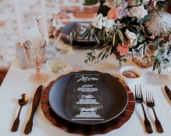 Acrylic Menu, acrylic wedding menus, lucite wedding, wedding menus, acrylic dinner menu, menus, acrylic wedding signs -in