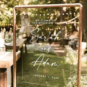Wedding Welcome Sign, Modern Wedding Sign, Acrylic Wedding Sign, Gold Mirror Wedding Sign, 3D Laser Wedding Signs, Acrylic Wedding WEL012