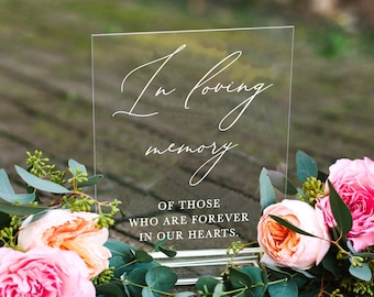 In loving memory sign, acrylic memory sign, lucite memory sign, in loving memory acrylic wedding sign, in loving memory of those MEM007-nc