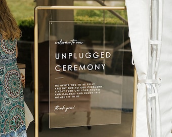 Unplugged wedding sign, unplugged ceremony sign, unplugged wedding, unplugged ceremony, wedding sign, acrylic sign, acrylic decor UNP001-nc