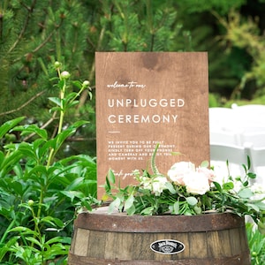 Unplugged wedding sign, unplugged ceremony sign, unplugged ceremony, wedding sign, wood sign, wedding sign, rustic modern decor UNP001-nc