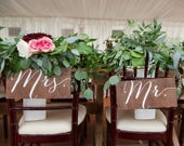 Mr and Mrs Signs, Mr and Mrs Chair Signs, Mr and Mrs, Mr Mrs Table Sign,  Wooden Wedding Signs, Mr Mrs signs, Mr Mrs chair signs -nc