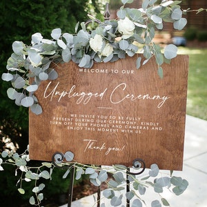 Unplugged wedding sign, unplugged ceremony sign, unplugged ceremony, wedding sign, wood sign, wedding sign, rustic modern wedding decor -nc