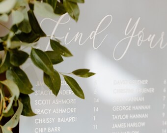 Wedding Seating Chart Sign, Acrylic Escort Boards, Seating Board, Acrylic Wedding Signs, Lucite modern wedding decor seating chart CHT000