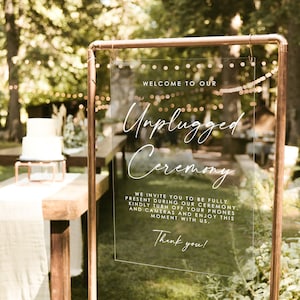 Unplugged wedding sign, unplugged ceremony sign, unplugged wedding, unplugged ceremony, wedding sign, acrylic sign acrylic wedding UNP005