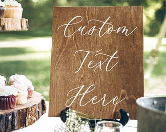 Letrero de madera personalizado para bodas, señalización de madera personalizada para bodas, decoración de bodas de madera, decoraciones de boda, señalización de boda, rústica