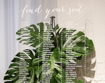 Wedding Seating Chart Sign, Acrylic Escort Boards, Seating Board, Acrylic Wedding Signs, Lucite modern wedding decor seating chart CHT000-cp