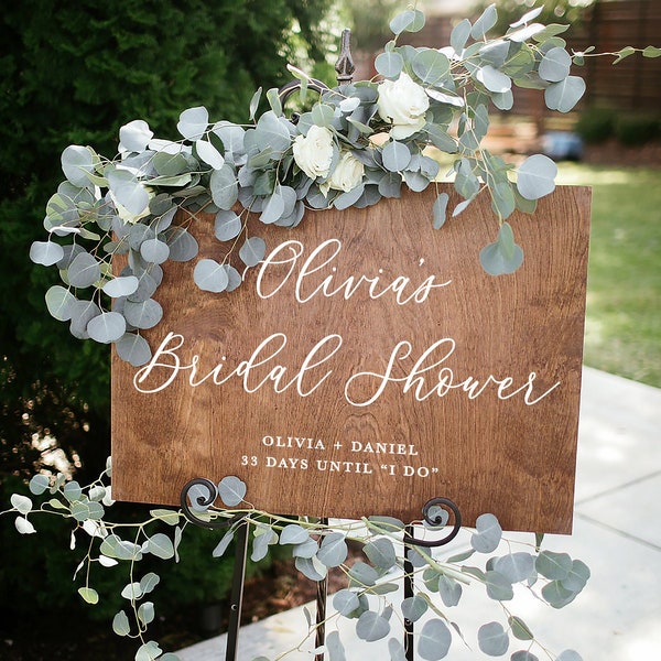 Bridal Shower Welcome Sign, Days until I do, Wedding Shower Sign, Baby Shower Welcome Sign, Engagement Party Sign, Wood Wedding Signs SHR015