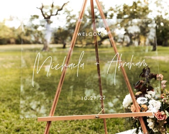 Wedding welcome sign, acrylic wedding sign, wedding signs, acrylic wedding signage, custom acrylic sign, last name, engagement gift WEL002