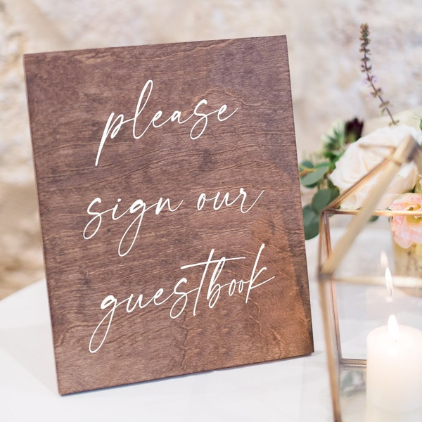 Guestbook Sign, Guest Book Sign, Wedding Guestbook sign, wood guestbook,  Please sign our guestbook, Wooden Wedding Signs, rustic - Wood -nc