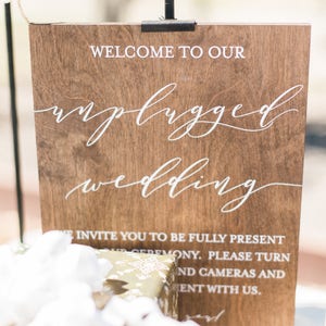 Unplugged wedding sign, unplugged ceremony sign, unplugged wedding, unplugged ceremony, wedding sign, wood sign, wood wedding sign -nc
