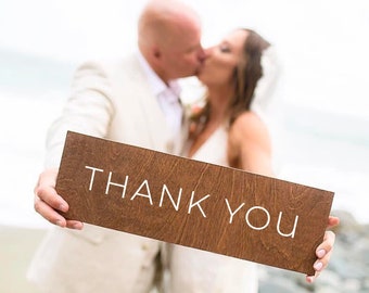 thank you Sign, wedding thank you sign, wood thank you sign, wood wedding thank you sign, Wooden Wedding Signs, Wood -nc