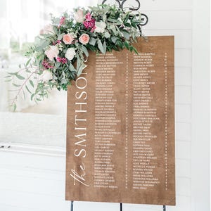 Seating chart sign, table seating chart, wood wedding sign, wedding signs, wooden wedding signage, custom wood sign, rustic chart CHT008