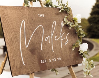 Wedding Welcome Sign, Last Name, Welcome sign, Wedding Wood Welcome Sign, Wedding sign, Wood Wedding Sign, Wooden Wedding Modern WEL004-c