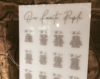 Wedding Seating Chart Sign, Acrylic Escort Boards, Seating Board, Acrylic Wedding Signs, Lucite modern wedding decor seating chart CHT000-cp