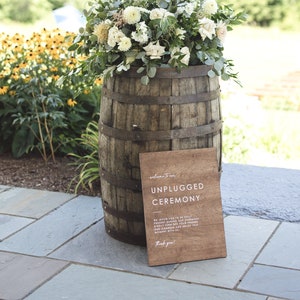 Unplugged wedding sign, unplugged ceremony sign, unplugged ceremony, wedding sign, wood sign, wedding sign, rustic modern decor UNP001-nc