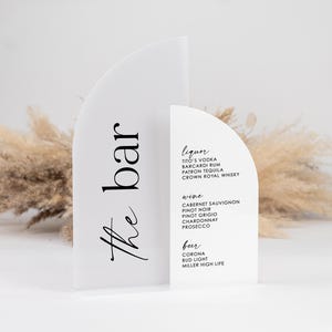 Bar Menu Sign, arch wedding bar menu, wedding menu sign, arched, wedding drinks, signature cocktail wedding sign, custom sign modern DBL02D