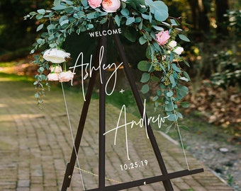 Wedding welcome sign, acrylic wedding sign, wedding signs, acrylic wedding signage, custom acrylic sign, last name, engagement gift WEL009