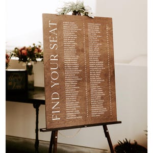 Seating chart sign, table seating chart, wood wedding sign, wedding signs, wooden wedding signage, custom wood sign, rustic chart CHT007