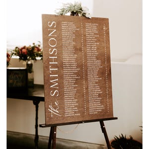 Seating chart sign, table seating chart, wood wedding sign, wedding signs, wooden wedding signage, custom wood sign, rustic chart CHT008