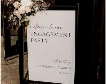 engagement party sign, engagement sign, acrylic welcome sign, engagement welcome sign, engaged, personalized sign, engagement welcome ENG004